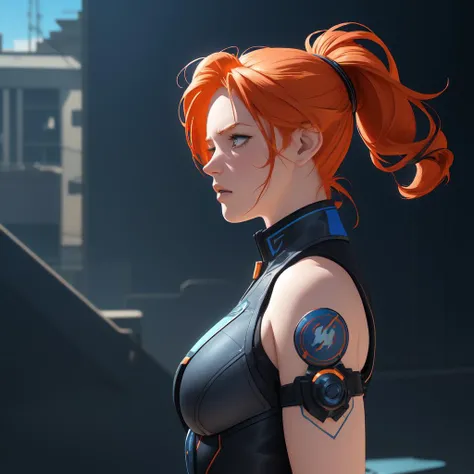 1girl, (scene art designed by Kenne Gregoire:1.3) , shot from side of a Energizing Refined Clint Eastwood cosplaying as Neptune, he has Ginger hair, Panorama, Sketch, Berlin Secession, specular lighting, behance HD