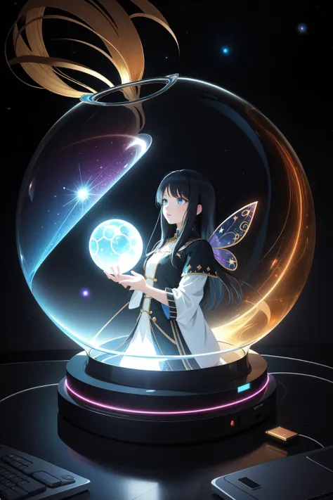 1girl, (photography art by David Spriggs:0.7) and (Arnold Böcklin:1.3) and (Joe Fenton:0.7) , installation art, dark Anime, fairy tale, hip level shot of a Yuan Dynasty ([Computer mouse:Cosmic inflation:2]:1.3) , the Computer mouse is very 1990'S and Creative, it is in a Dark Fantasy setting, it has intricate details, elegant, fall background, summer street and Meteor shower in background, at Nighttime, FOV 90 degrees, Simple and clean, Horror, avant-garde, Cold Lighting, Depth of field 270mm, anaglyph effect, nightmare fuel, Orton effect, masterpiece, award winning, minimalist