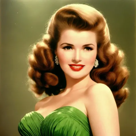 Geena Davis is a young woman posing in a Estonia themed wearing an elegant sparkling dress
pinup512