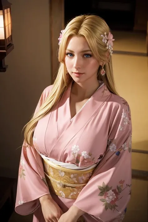 8k, best quality, real picture, intricate details, ultra-detailed, ultra highres, depth field,(photorealistic,realistic:1.2),masterpiece, <lora:add_detail:0.7>,
0.25 :: close-up , straight-on shot , from above ,
1girl, helena, <lora:Helena_DOA5LR-KK77-V2:0.125>, <lora:doa_helena:0.25>, an extremely beautiful 23-year-old girl, blonde hair, long hair, low-tied_long_hair, hair_ribbon, blue eyes, shiny skin, flawless skin, fair skin, cleavage, jewelry, earring, light blush, solo , looking at viewer,
(chubby nipples under the clothes:1.2), sweat, seduction, nsfw,
(pink kimono, (japanese clothes), (floral print), (long sleeves), <lora:new_hefu_:0.7>),
(0.085 :: gravure pose :1.3),
sunset ,
magnificent indoor hall with chandelier ,