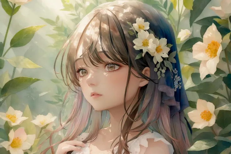 ((((ultra illustrated style:1.0)))),best quality,best animated,masterpiece,ray tracing, global illumination,transparent watercolor,1girl, solo,flower, <lora:transparent watercolor:1>