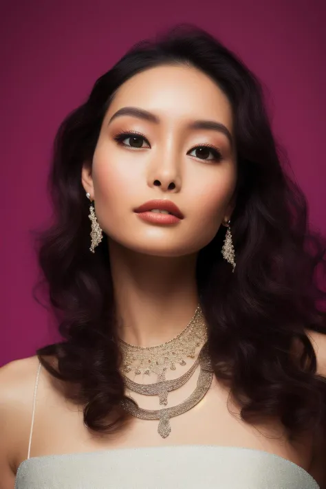 a photo of ginger (ShioliKutsuna01) with (curly long hair with strands of hair falling on the face) with (messy finely processed sparse eyebrows) with beautiful lips with thin upper lip, (diamond earrings, fine necklace), shimmer blush, face oil, (freckles:0.7), ((blao outfit)), she looking up viewer, artgerm, determined expression, shiny glossy skin, subsurface scattering, (sharp:0.7), [(colorful explosion psychedelic paint colors:1.21)::0.05], amazing fine detail, Nikon D850 film stock photograph Kodak Portra 400 camera f1.6 lens, rich colors, lifelike texture, beautiful, masterpiece, best quality, extremely detailed, beautiful, solo, macro, <lora:ShioliKutsuna01-000003:1>, from below
