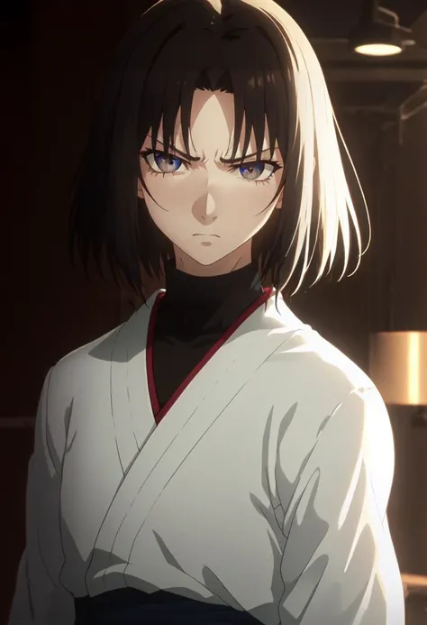 best quality, masterpiece, highres, solo, (ryougi_shiki_karanokyoukai:1.10), angry, annoyed, portrait, looking at viewer, anime_style, 36 <lora:ryougi_shiki_karanokyoukai:0.80>