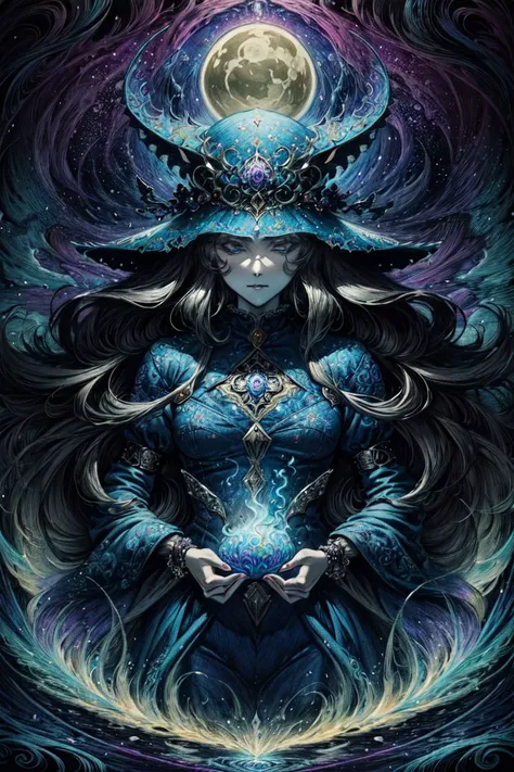 masterpiece, best quality, ultra high res, highly detailed, (style of Jean Delville:1.4), (psychedelic art:1.4), [woman AND demon:5], BREAK, (underworld queen:1), dark color theme, swirling energy, sharp focus, visually stunning, diabolical, horror, evil, intricate, Ukiyo-e, perferct shading, volumentric lighting <lora:Ukiyo-e:0.3>
