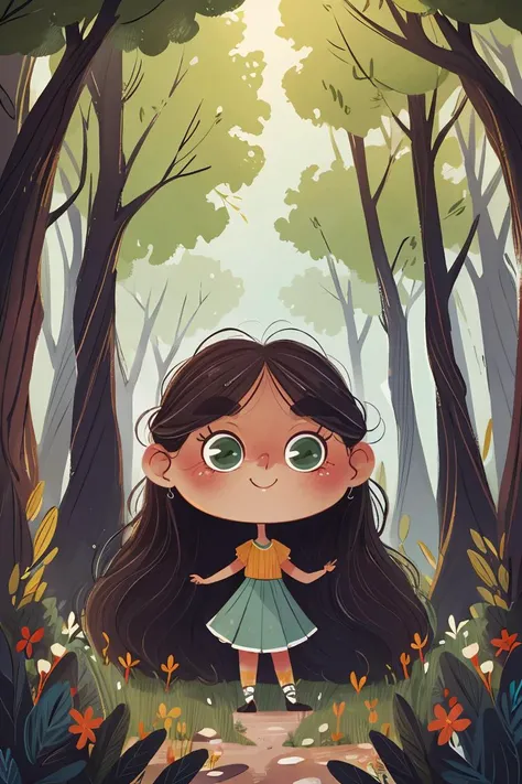 fant, antonella fant, super long hair, lucy, cute girl smiling, in a forest, ,best quality, masterpiece, ultra high res,<lora:antonellafant:0.8>,chibi,