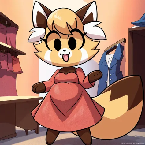 girl, squirrel, furry, bodyfur, tail, collar, bra, bottomless, some perfect pussy, gloves, boots, hair bow, chibi, sparkling eyes, happy, full body, blush, open the door, from side