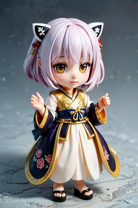 (masterpiece, best quality:1.5),masterpiece, best quality, 8k, insane details, intricate details, hyperdetailed, hyper quality, high detail, chibi, aquatic flowers,1girl, wearing hanfu,colorful,(translucent), simple background, background, soft cinematic lighting, octane render, studio lighting, art, light color, (cute, chibi)