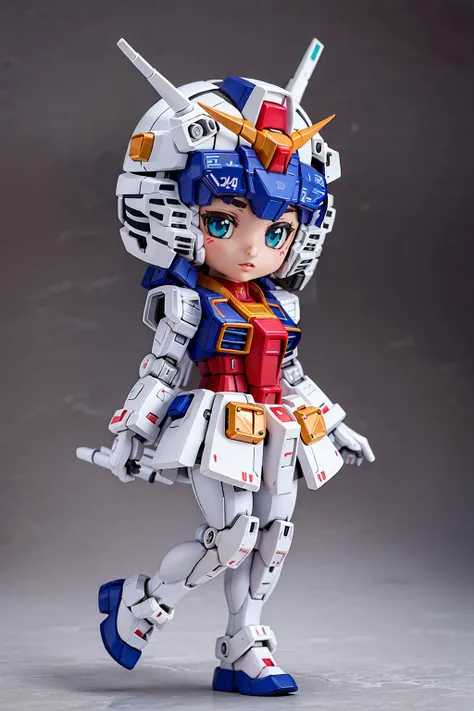 gundam\(rx78\), (8k, RAW photo, best quality),(gundam\(rx78\),(masterpiece),(best quality),(ultra-detailed), (full body:1.2), masterpiece:1.2),((Flower background)),1girl,chibi,cute, big gundam helmet, blue hair, pink flower, (beautiful detailed face), (beautiful detailed eyes), solo,cybertron,RX-78-2, (full body), mask, dancing, (isometric),<lora:gundamRX782OutfitStyle_v10:0.6>, (cute, chibi), (masterpiece,best quality:1.5)