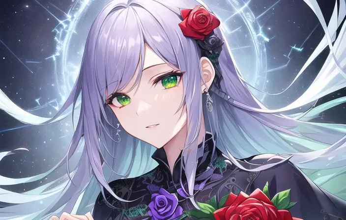 best quality,Edelyn,alao(holding rose:1.5),((red rose in hand)),rose petals, floating petals, Girl in a field of red rose, red_rose_background,((red rose)),perfect detailed, ((upper body)),(beautiful and clear background:1.25), (depth of field:0.7), (1girl, solo focus:1.4),(green_eyes:1.5),seductive smile,(dark_purple_dress:1.4),(shiny skin:1.3), (curvy:1.1), volumetric lighting,good lighting,highly detailed,extremely detailed cg unity8k wallpaper,illustration,((beautiful detailed face)), best quality, (((hyper-detailed ))), high resolution illustration ,high quality, highres, sidelighting, ((illustrationbest)),highres,absurdres, hyper-detailed, intricate detail, perfect, high detailed eyes,perfect lighting, (extremely detailed CG:1.2),perfect anatomy,