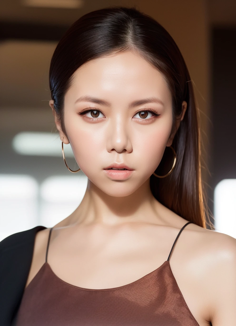 solo,woman,(looking away), (parted lips,light smile),(shiny skin:1.1),blush,
(in japanese high speed train), wearing crop top, hotpants, asian,
skindentation,
portrait, photo referenced, best quality, ultra high res, (photorealistic), (detailed face and eyes), <lora:gEM_v10:0.8>
