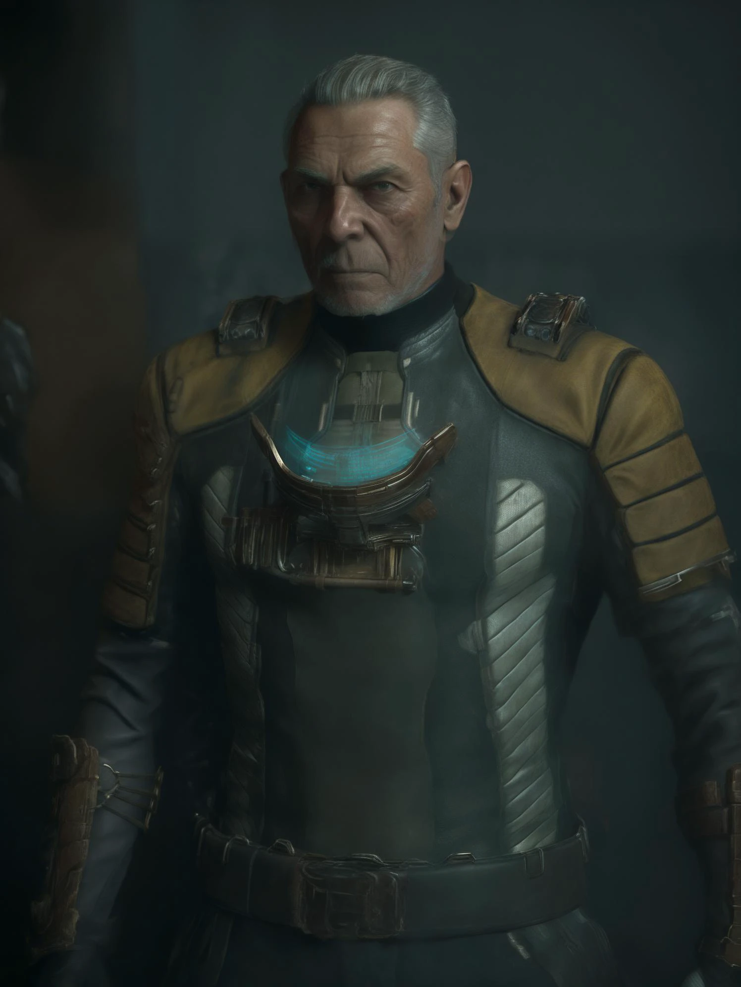 photorealistic photo of a grandad dressed in bbuk armor <lora:deadspace-000006:0.9>looking at the viewer, smooth skin, highly detailed, highly detailed, accurate, realistic