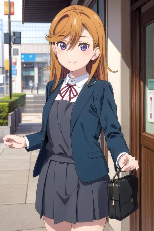 (((pixel-perfect, detail-perfect))), solo, 1girl, <lora:kanon-lovelive-01:0.8>, kanon shibuya, blue jacket, yuigaoka school uniform, looking at viewer, smile
