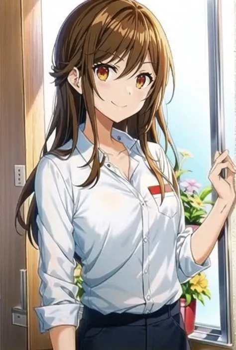 kyokooo-2800:0.7, kyoko hori, highres,(masterpiece_1.0),(best quality_1.0),(upper body),looking at viewer, smiling,face