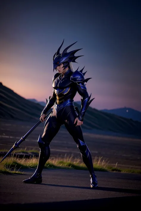 dragoon ffxiv, <lora:dragoon ffxiv_V1:0.45>,dragoon ffxiv in a costume holding a spear and a spear in her hand,holding polearm, holding weapon, shoulder armor,solo, spear, standing,((FULL BODY:1.4)),
super extremely ultra detailed (hair,eyes,iris,skin,cloth texture),
(sharp focus),(denoise),(raw photo,8k uhd),(extremely fine,best quality),illustration,intricate,