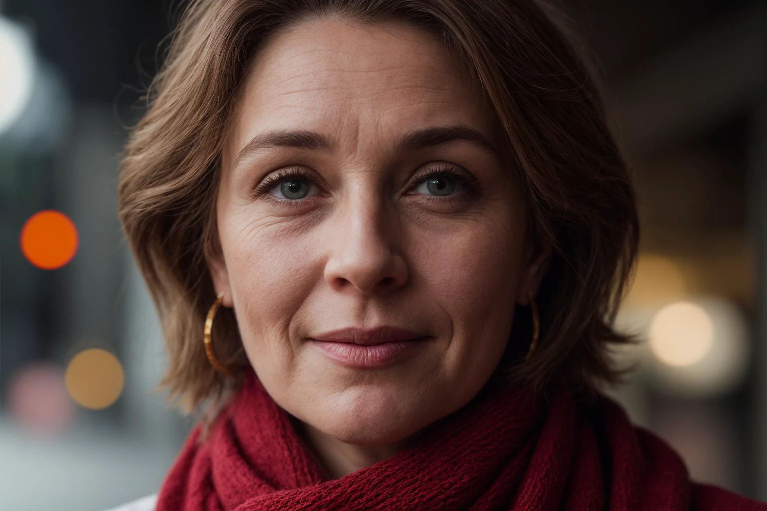 Portrait of an elegant woman, 70 years old, red scarf, DSLR camera Canon EOS 5D Mark IV, Cinematic, ISO 6400, photography BREAK award winning, a23, high budget, masterpiece, best quality, ultra-detailed, ultra high res, (photorealistic:1.4), raw photo, 8k HDR, bokeh, f1.4, 50mm, photorealistic, raw, 8k, textured skin, skin pores, intricate details <lora:add_detail:0.8>, Photorealistic, Hyperrealistic, Hyperdetailed, analog style, soft lighting, subsurface scattering, realistic, heavy shadow, masterpiece, best quality, ultra realistic, 8k, golden ratio, Intricate, High Detail, film photography, soft focus