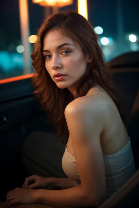 cinematic film still ultra realistic close up photograph of a beautiful woman sitting on backseat of a car feeling lonely at night, passing the street, colorful lights, street lights shone on her face BREAK  mindcolors, award winning, a23, high budget, masterpiece, best quality, ultra-detailed, ultra high res, photorealistic, raw photo, 8k HDR, bokeh, f1.4, 50mm, photorealistic, raw, 8k, intricate details, <lora:[ID]_-_Natalia_Intana:1> mt-nataliaintana <lora:mindColors:1> <lora:add_detail:0.8>   . shallow depth of field, vignette, highly detailed, high budget, bokeh, cinemascope, moody, epic, gorgeous, film grain, grainy