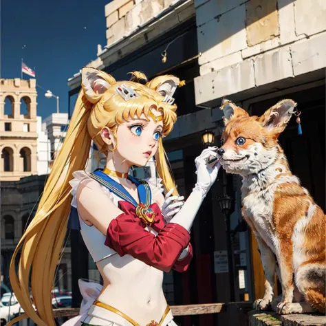 masterpiece, best quality,  	 supersailormoon,  <lora:super_sailor_moon:0.8> , Beautiful Art Style, TailsTheFox, animal, smelling underwear,  colosseum,<lora:CursedTails:0.6>