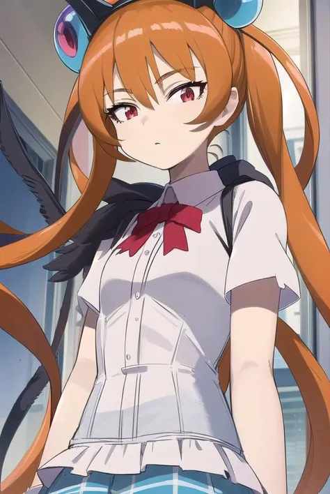 alisasoutherncross, <lora:alisa southernrcross movie-lora-nochekaiser:1>,
alisa southerncross, long hair, hair ornament, animal ears, twintails, (red eyes:1.3), cat ears, orange hair,
BREAK skirt, shirt, bow, white shirt, short sleeves, wings,
BREAK looking at viewer, (cowboy shot:1.5),
BREAK <lyco:GoodHands-beta2:1>, (masterpiece:1.2), best quality, high resolution, unity 8k wallpaper, (illustration:0.8), (beautiful detailed eyes:1.6), extremely detailed face, perfect lighting, extremely detailed CG, (perfect hands, perfect anatomy),