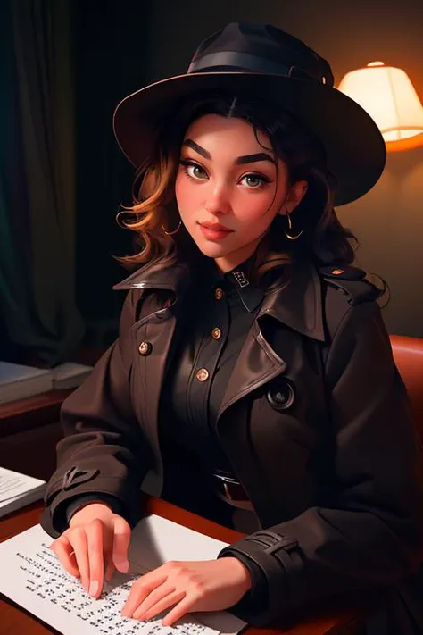 DEN_sera_onlyseraphinexxx
(a 1940s private investigator wearing a trench coat and rimmed hat sitting in a drab dank office at the desk using a typewriter, private investigator, 1940s:1.2),
bokeh, f1.4, 40mm, photorealistic, raw, 8k, textured skin, skin pores, intricate details <lora:epi_noiseoffset2:1>, epiCRealism <lora:ClothingAdjuster3:-1>