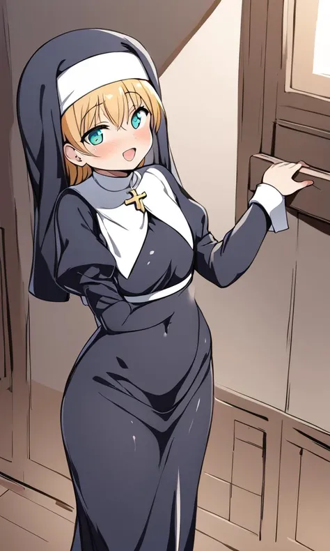 nun, loli, nua, de lado com uma perna para cima, thick thighs, spread anus, inside pussy