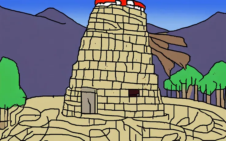 <lora:_sdxl-gedou-pic:1.5> gedou-pic, Tower of Babel wind outdoors