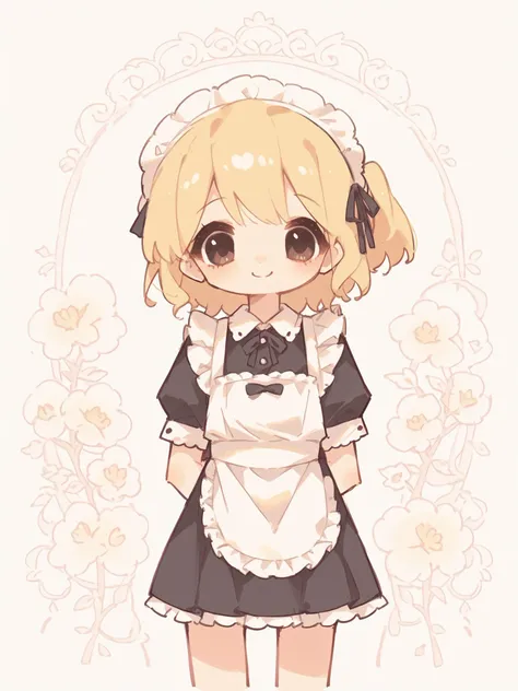 score_9, score_8_up, score_7_up, score_6_up, score_5_up, score_4_up, source_anime, rating_safe,

1girl, maid, maid headdress, short skirt, blonde hair, cowboy shot, smile,