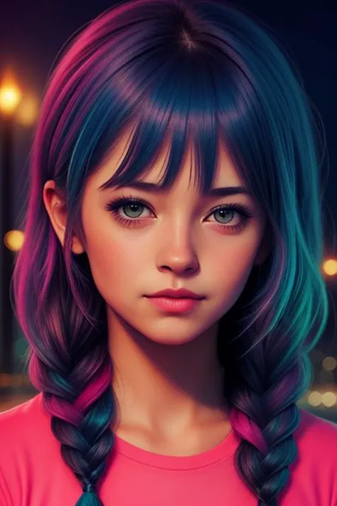 a cute girl,night, epic realistic, background city, <lora:hair-v3:0.6>, braid hair, (medium_shot:1.3)