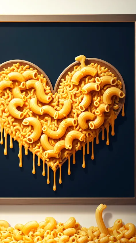 (masterpiece, best quality:1.1), (macaroni, cheese:1.25), a painted canvas, colorful, brushstrokes, art, framed, wall, no humans