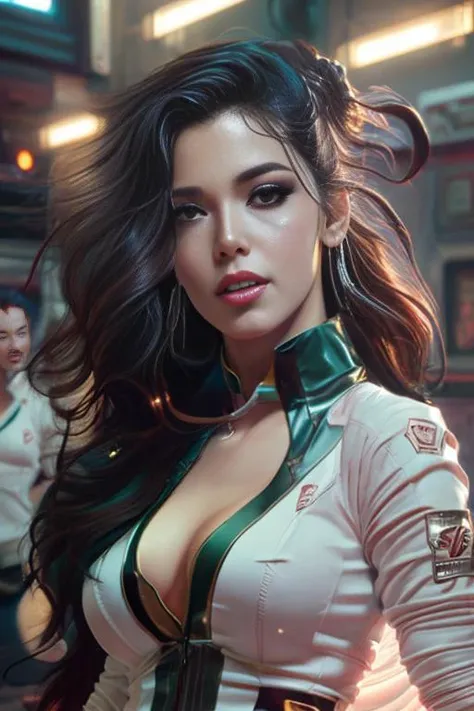electric woman, cute - fine - face, pretty face, oil slick hair, realistic shaded perfect face, extremely fine details, realistic shaded lighting, dynamic background, artgerm ilya kuvshinov katsuhiro otomo, magali villeneuve, artgerm, jeremy lipkin and michael garmash and rob rey, and silvain sarrailh