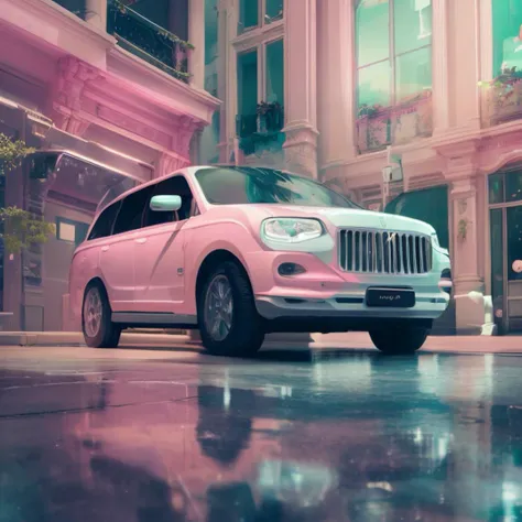 (A closeup of a  SUV), trending, unsplash , [rz-purepastel-21],  ents, shiny silver, cinematic full shot, avatar image, ents, roman numeral spaces, unsplash