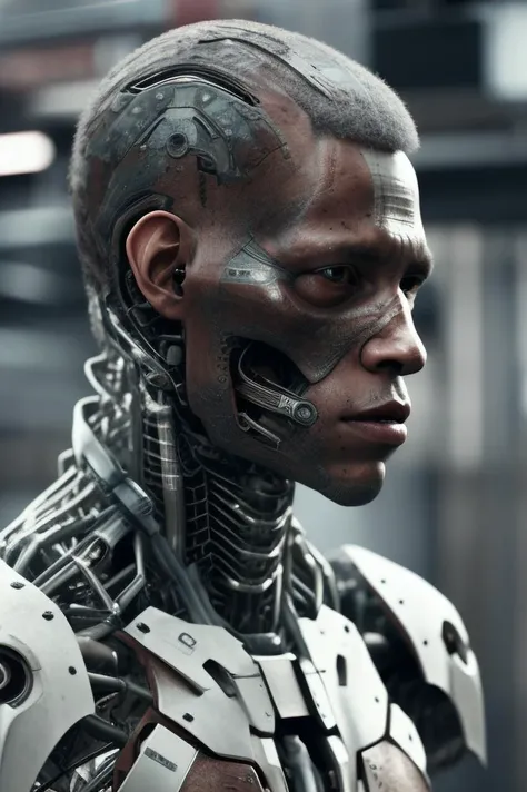 a close up of a (cyborg ), biomechanical render, still from a ridley scott movie, detailed humanoid bot haircut, style of wlop, cyborgdingal, 2 0 1 6 6 haircut, encyclopedia editorial, around