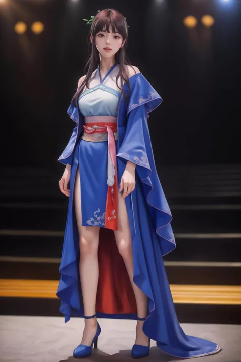8k,highres,absurdres,masterpiece,best quality,original,extremely detailed CG,extremely detailed wallpaper,perfect lighting,<lyco:GoodHands-beta2:1>,
1girl,solo,blurry_background,looking_at_viewer,standing on the stage,
<lora:liumengli_zmxy:0.6>,liumengli,zhimengxingyun,