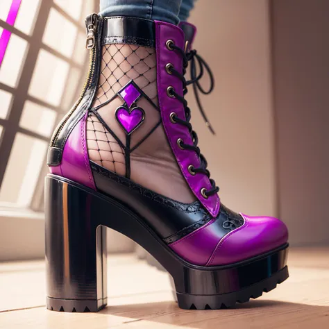 (StainedGlassAI:0.8) : high heels, boots, product photo, design concept, intricate ; <lora:stainedglassai_v10:0.4>