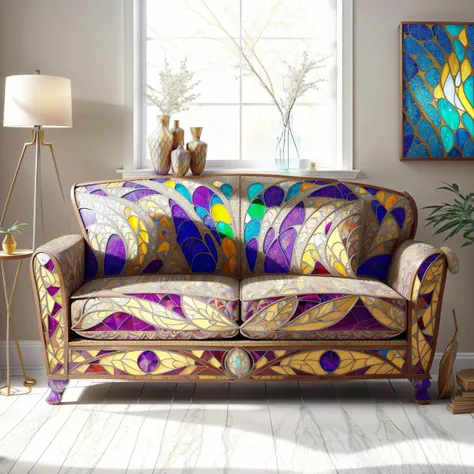 <lora:stainedglassai_v10:0.9> stainedglassai Sofa AND mrblfb04 finely detailed filigree patterns