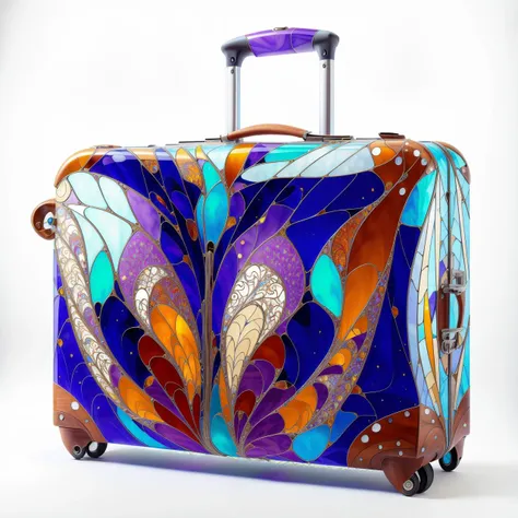 <lora:stainedglassai_v10:0.9> stainedglassai Suitcase AND mrblfb04 finely detailed filigree patterns