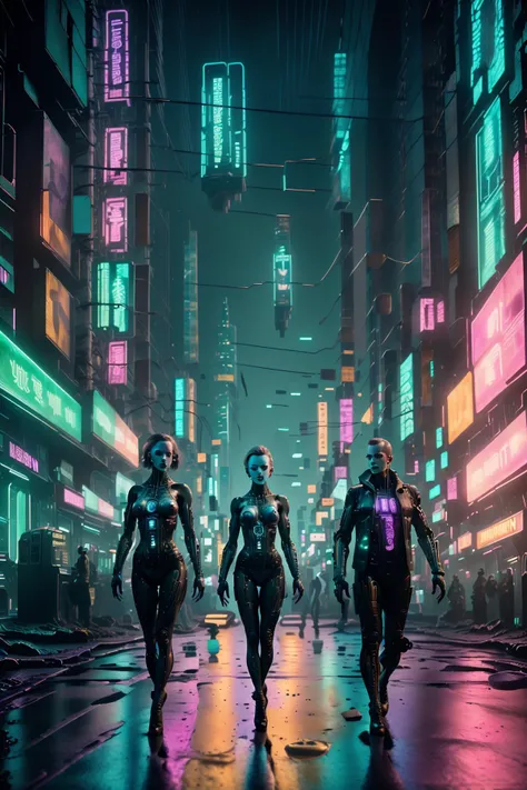 Cyberpunk cities in science fiction movies, Empty Streets, night, Chinoiserie architecture, Established, irregular, Circuit board, wire, Complex, Very detailedな, Realistic, hyper Realistic, high quality, Highest, Very detailedな, Crazy Details, Very detailed, PhotoRealistic, A magnificent composition, Highest品質, 32K --v 6