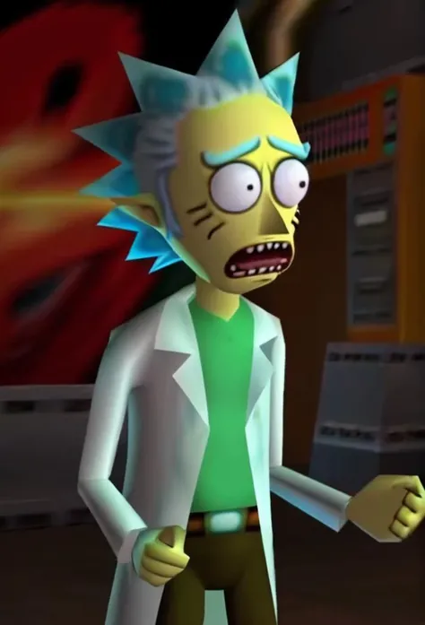 n64style, ocarinaoftime, rick sanchez from rick and morty<lora:d64-v2-rc1:1.1>