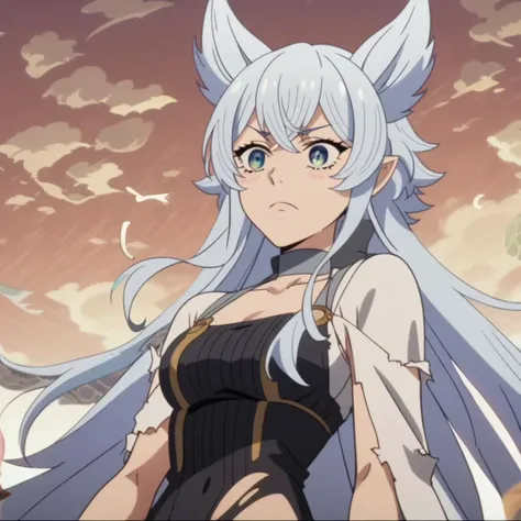 score_9, score_8_up, score_7_up,derpibooru_p_95, source_anime, very aesthetic, anime screencap, anime coloring, fenrys, lv2karacheatdatta , lv2karacheatdattafenrys, 1girl, solo, sexy, torn latex outfit