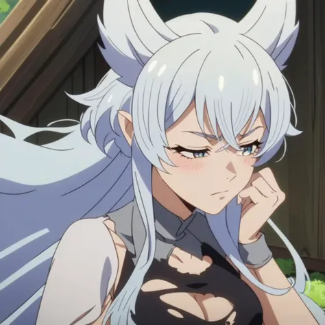 score_9, score_8_up, score_7_up,derpibooru_p_95, source_anime, very aesthetic, anime screencap, anime coloring, fenrys, lv2karacheatdatta , lv2karacheatdattafenrys, 1girl, solo, sexy, torn latex outfit