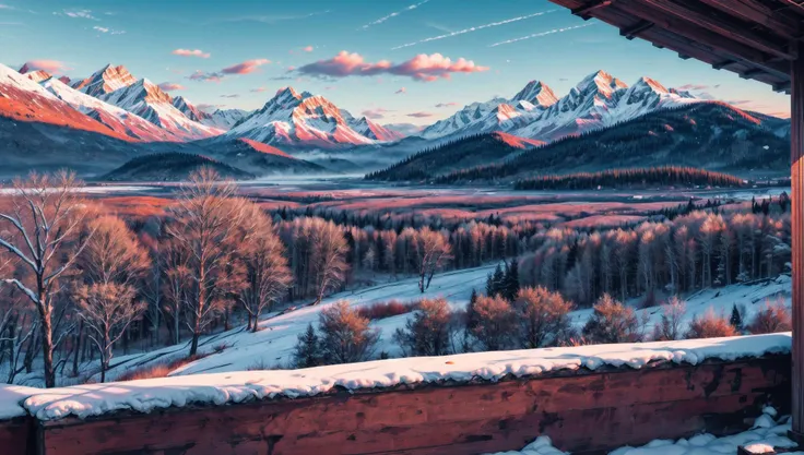 ((masterpiece:1.4,best quality)), cloud, outdoors
(mountains), spring glade, scenery, sky, winter,
(early morning:1.4),morning red, high detail, abundant, 8k, high detail, wallpaper,
<lora:more_details:1.5>, <lora:geometric_shapes:1>
