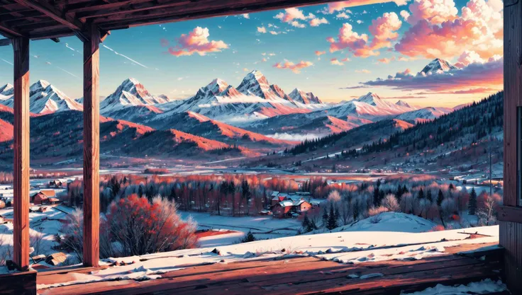 ((masterpiece:1.4,best quality)), cloud, outdoors
(mountains), spring glade, scenery, sky, winter,
(early morning:1.4),morning red, high detail, abundant, 8k, high detail, wallpaper,
<lora:more_details:1.5>, <lora:geometric_shapes:1>