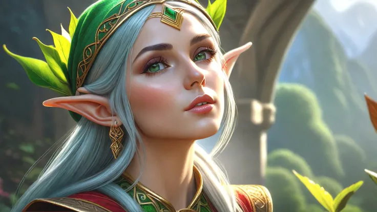 stoned elf woman, photo RAW, highly detailed, perfect composition, smooth clean image, sharp focus, background Realistic, realism, hd, 35mm photograph, 32k hdr, masterpiece, award winning photography, natural light, perfect composition, high detail, hyper realistic, intricate details, colorful,