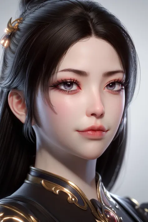 nangongwan,((best quality)), ((masterpiece)), ((realistic)), (detailed), portrait, close up, young female fantasy , highly detailed skin, looking at the viewer, stunning gradient colors, simple background, insanely detailed,3dg