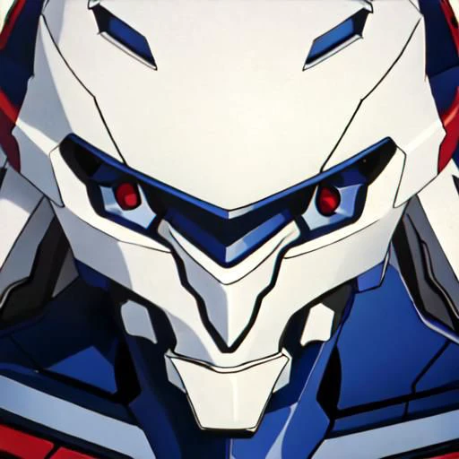 avatar, close up, portrait, Overly Detailed, Anime screencap, 1990s_\(style\), Evangelion anime style, Masterpiece, best quality, perfect anatomy, perfect lighting, perfect focus, vibrant, 1robot, mecha, solo, evaunit, alteza, anthro, entirely white mechanical body, ((no humans,))) standing, massive, giant, landscape is the cityscape of tokyo-3, sunny day, clear blue sky