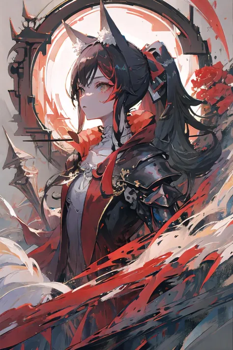 (highly detailed:1.3),
1girl, solo,
<lora:mio:1>, miofancy, hair flower, hair bow, wolf tail, high ponytail, very long hair, armor, portrait, close-up, profile, from side, full armor, (chest armor:1.2), fighting stance,
Ultra-detail, (highres:1.1), best quality, (masterpiece:1.3), cinematic lighting, oil painting \(medium\), <lora:Elldreths_15GrimReaper_LoRA:1>, grim reaper style,