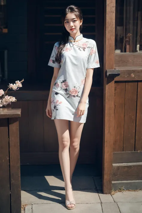 1girl, suonxam, photo art, (flower:1.2), a stunning photo with beautiful saturation, ultra high res,(realistic:1.4)),deep shadow,(best quality, masterpiece), pale skin, dimly lit, shade, flustered, blush, highly detailed, skinny, BREAK depth of field, film grain, wrinkled skin, looking at viewer, knee, warm smile, (full body:1.2), <lora:suonxam_SDLife_Chiasedamme_v1.0:0.8>, masterpiece,ultra realistic,32k,extremely detailed CG unity 8k wallpaper, best quality