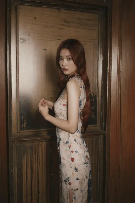 nsfw, best quality, masterpiece, ultra high res, (photorealistic:1.3), 8K, raw photo, 1girl, natural skin texture, (red hair:1.3), wearing suonxam, dressing room, natural skin texture, dynamic pose, top model, film grain,asian, <lora:ClothingAdjuster3:0> <lora:InstantPhotoX3:0.7>, <lora:suonxam_SDLife_Chiasedamme_v4.0:0.6>,