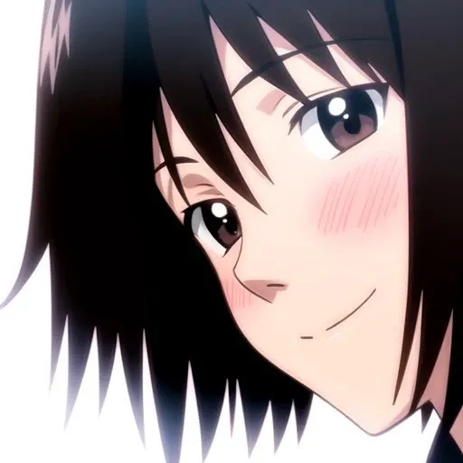 <lora:nhk_misaki_lora_0:0.8>, nakahara misaki, 1girl, solo, short hair, black hair, brown eyes, black eyes, smile, blush, looking at viewer, white background,