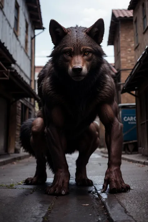 modelshoot style, (extremely detailed 8k wallpaper), a medium shot photo of a a young werewolf in real form, <lora:add_detail:0.5>, Intricate, High Detail, dramatic