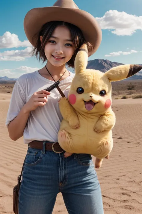 an adorable and fluffy Pikachu, cowboy, western, desert, saloon, gun, bright sky, with blur background, high quality, 8k
<lora:DETAIL_SLIDER_BY_STABLE_YOGI:0.8>
